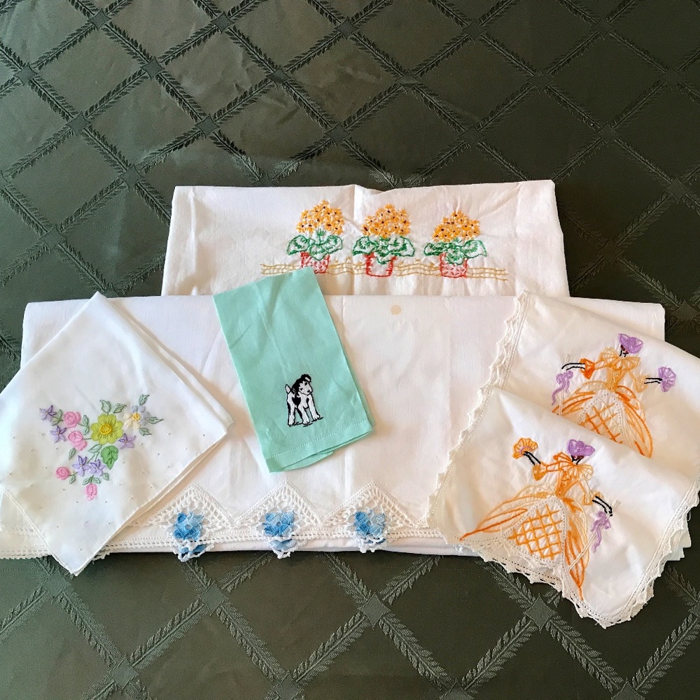 Vintage Embroidered Linens